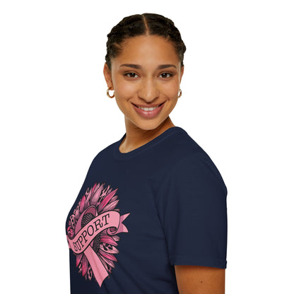 Sunflower Pink Breast Cancer Awareness Women Warrior T-Shirt For Men Women