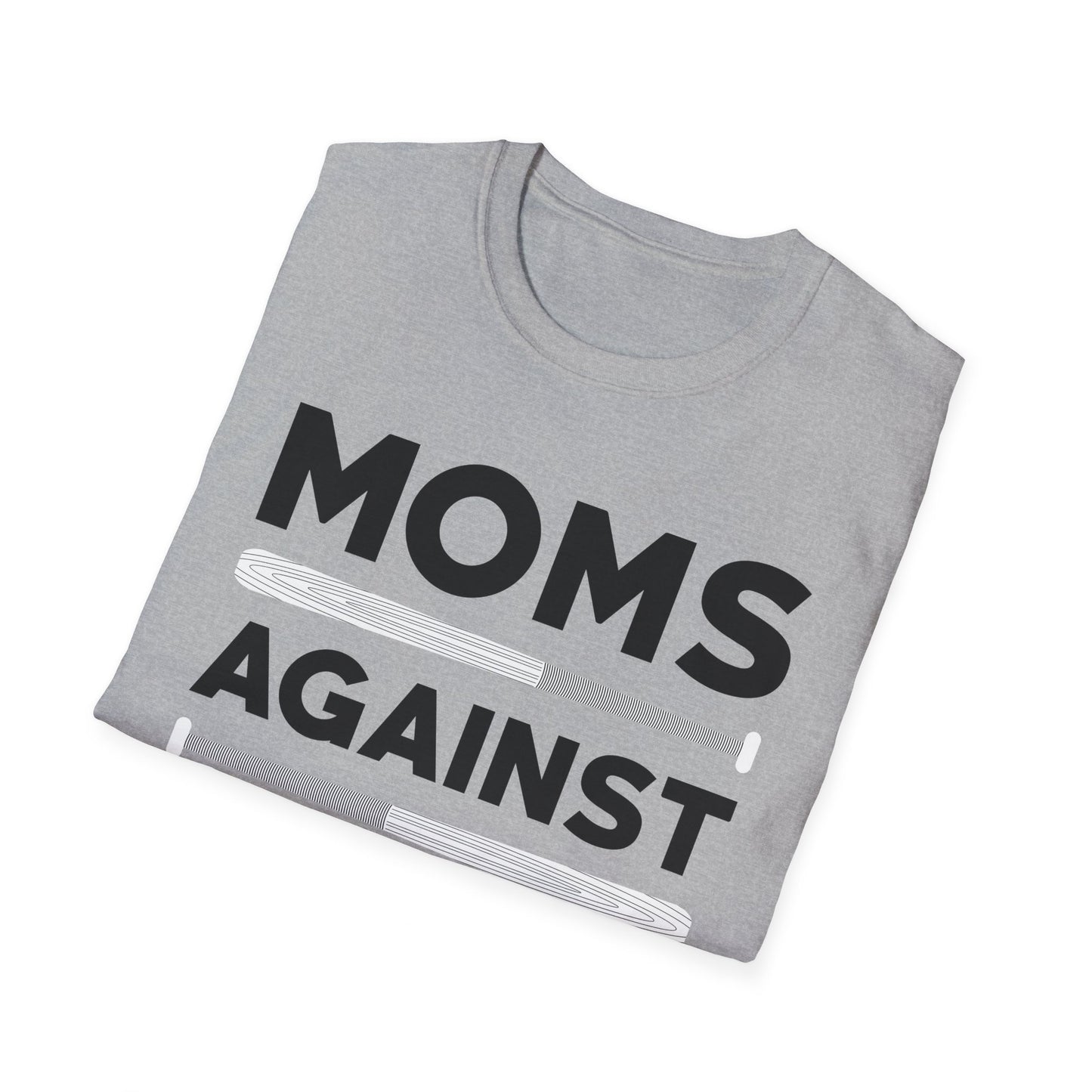 Funny Moms Against White Baseball Pants Tee Baseball Mothers Day T-Shirt