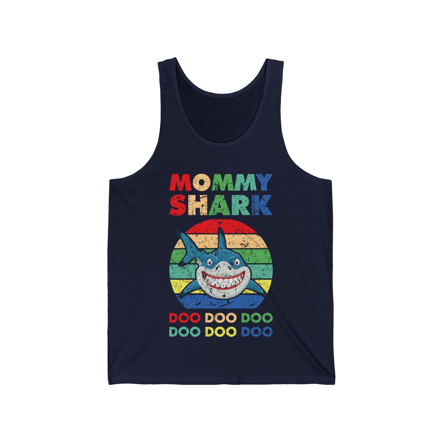 Funny Mommy Shark Vintage Doo Doo Doo Mothers Day Birthday Gift Tee Tank Tops Women