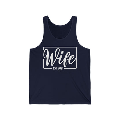 Wife Est 2024 Just Married Honeymoon Wedding Couples Tank Top For Women Tank Top