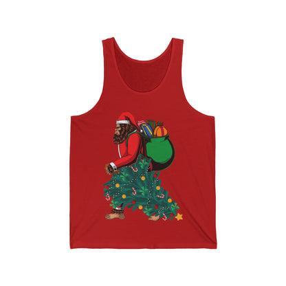 Bigfoot Santa Christmas Tree Lights Gifts Funny Xmas Sasquatch Tank Top For Men Women Tank Top