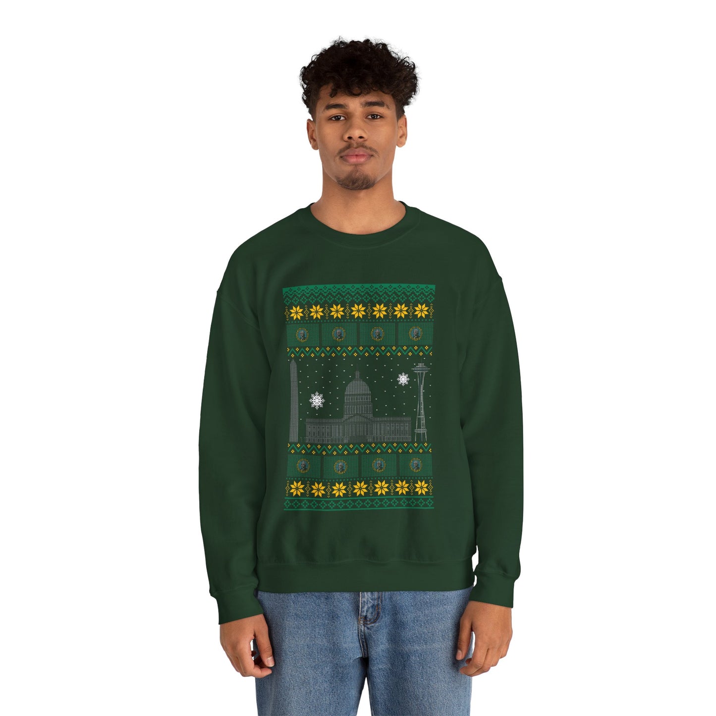 I Love Washington Christmas Santa, Reindeer Funny Ugly Christmas Jumper Sweatshirt