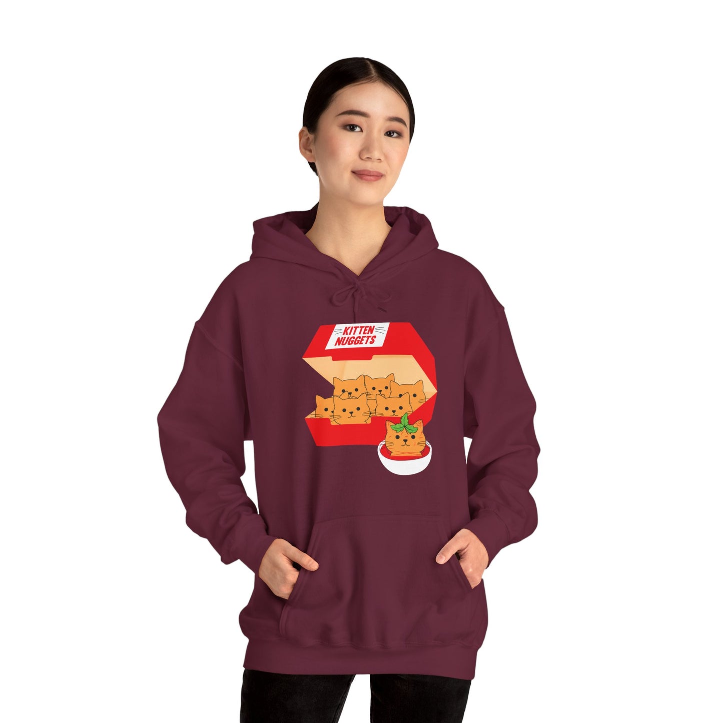 Funny Kitten Nuggets Food Pun Cat Lover Gift Chicken Nuggets Hoodie For Men Women Hoodie