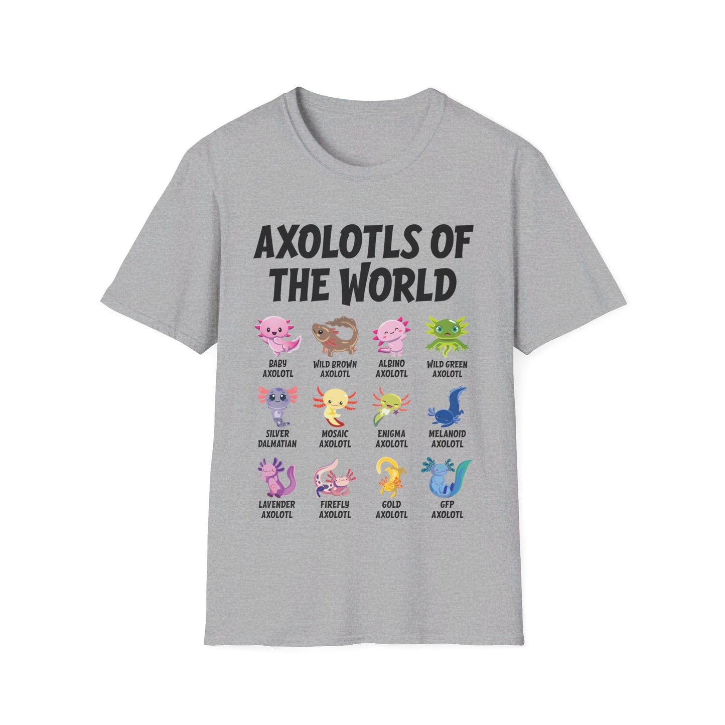 Funny Axolotls Of The World Cute Kawaii Axolotl T-Shirt For Men Women T-Shirt