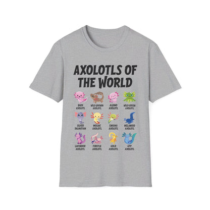 Funny Axolotls Of The World Cute Kawaii Axolotl T-Shirt For Men Women T-Shirt