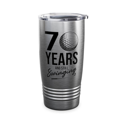 70 Years And Still Swinging 70th Birthday Funny Golf Club Ringneck Tumbler For Men Women Golfer