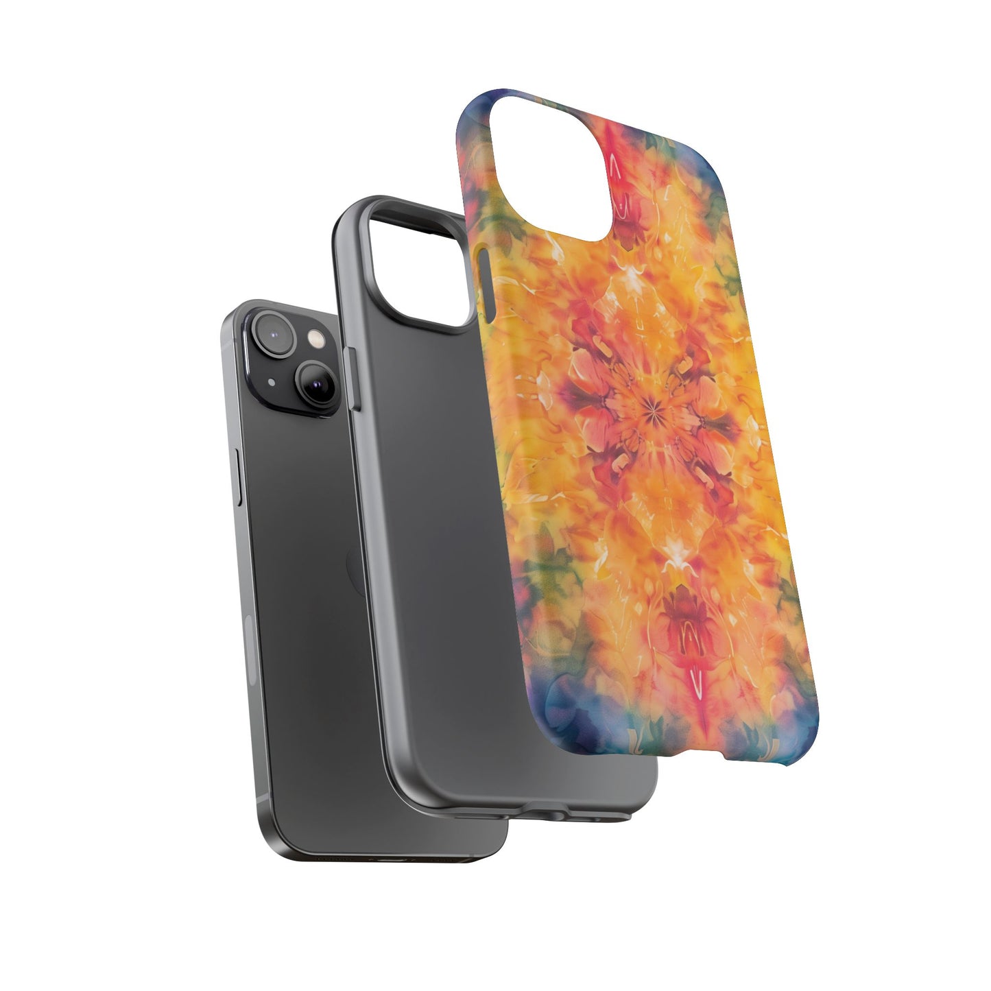 Tie-Dye Dream Pattern iPhone 13 14 15 16 Pro Max Plus Case Wireless Charging Compatible Tough Cases Protection, Magnetic Phone Case for iPhone Classic Series