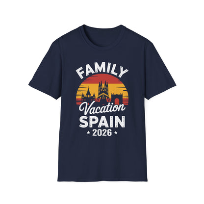 Family Vacation Spain 2026 Traveler Trip Tour T-Shirt For Men Women Tourist