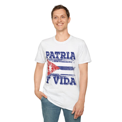 Cuba Patria y Vida Flag Distressed Vintage Cuban Flag T-Shirt For Men Women