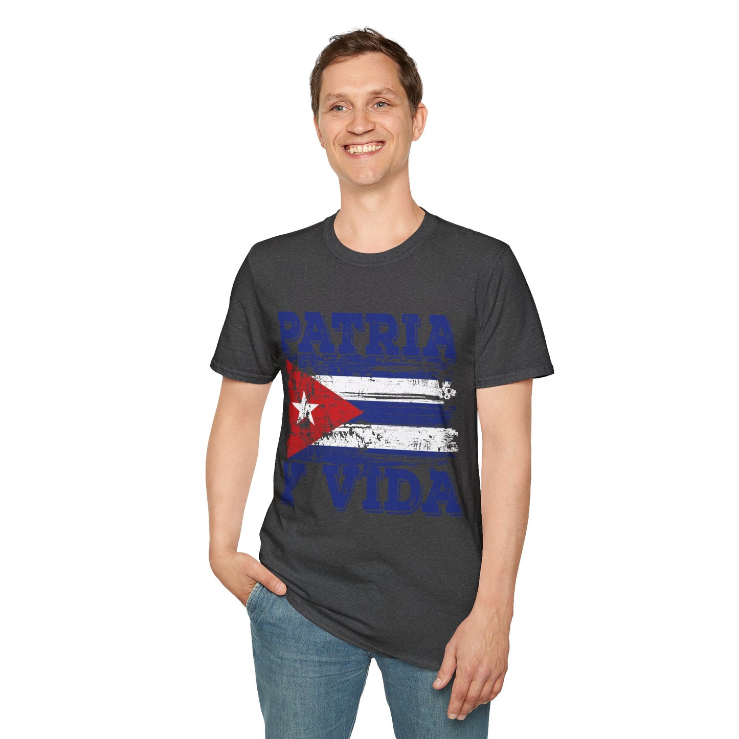 Cuba Patria y Vida Flag Distressed Vintage Cuban Flag T-Shirt For Men Women