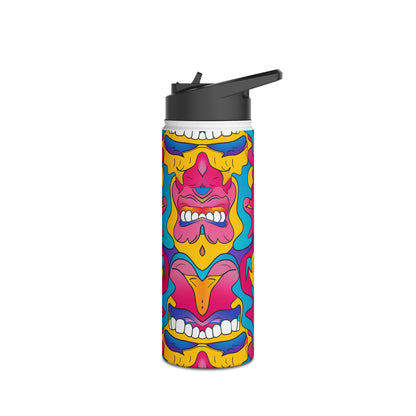 Comic Pattern Stainless Steel Water Bottle with Twist-on Lid and Double-Wall Vacuum Insulation