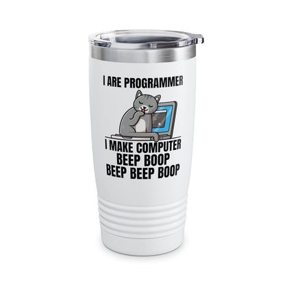 Funny I Are Programmer I Make Computer Beep Boop Cute Cat Tumbler For Men Women Tumbler