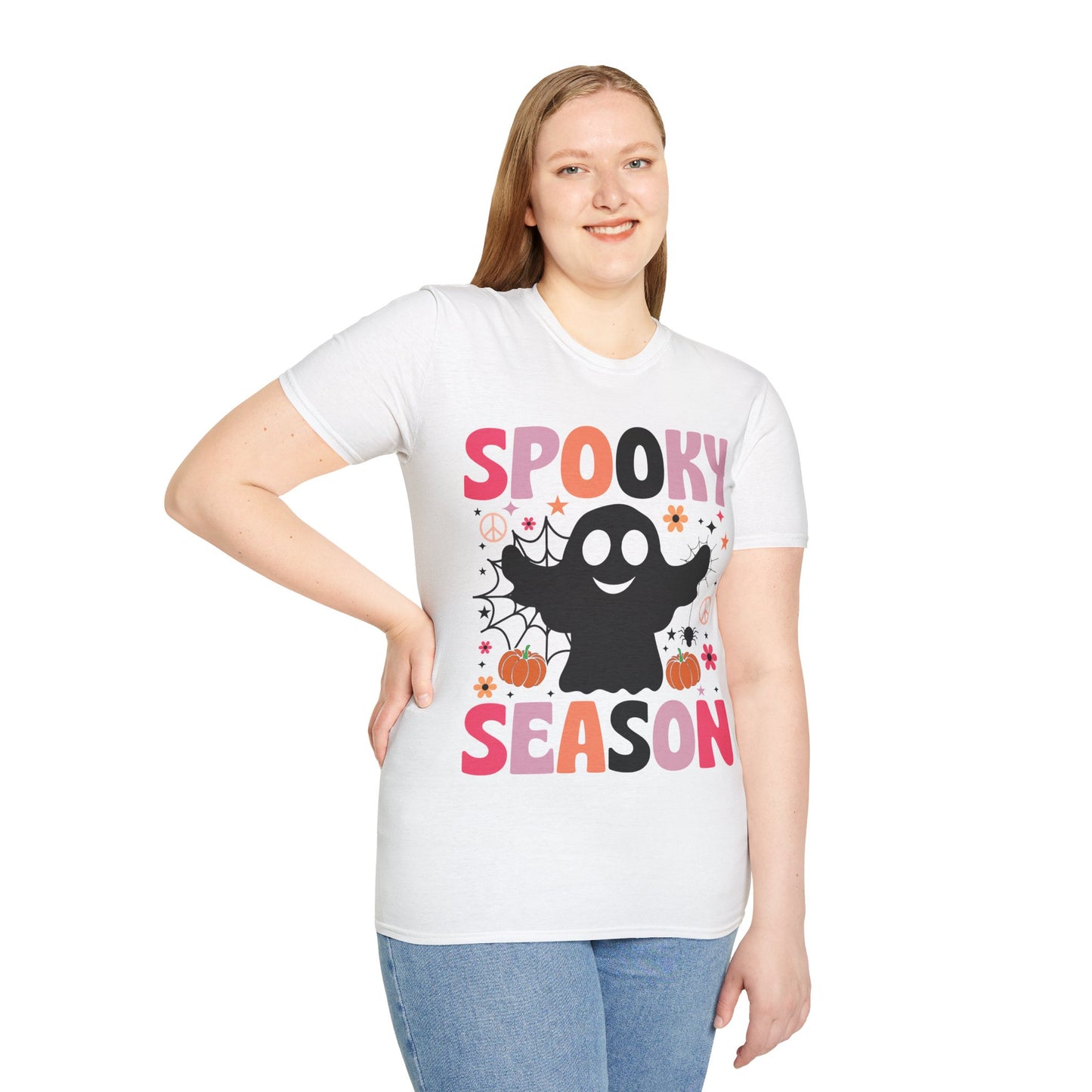 Groovy Spooky Season Cute Ghost Pumpkin Halloween T-Shirt For Men Women Kids