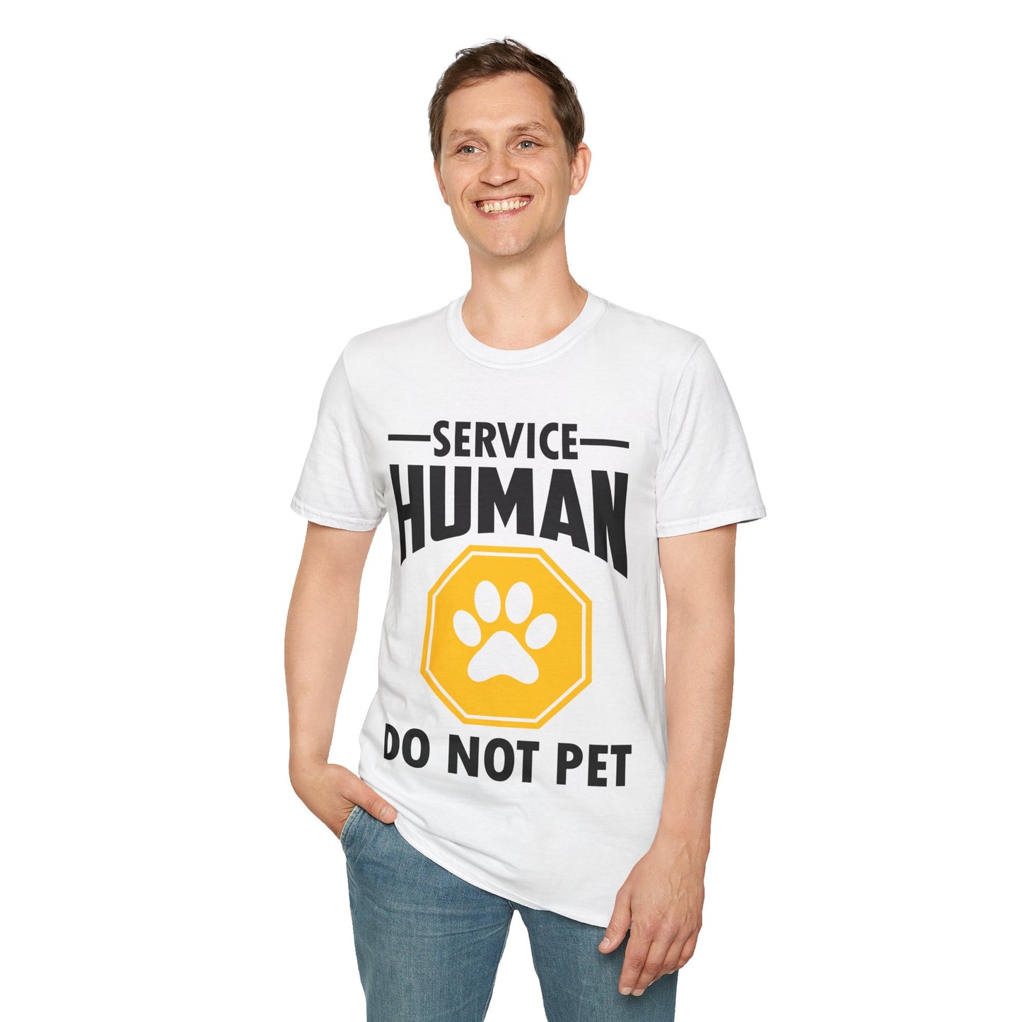 Funny Service Human Do Not Pet Dog Lover T-Shirt Men Women