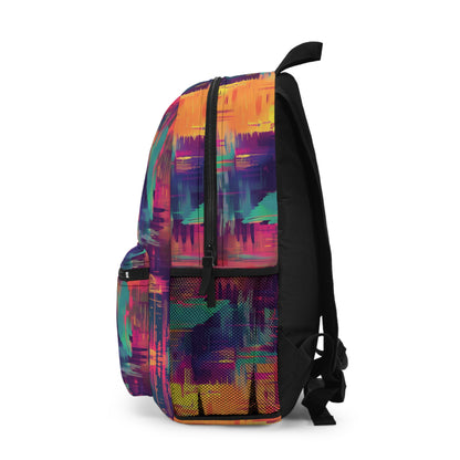 Glitch Art Pattern Backpacks For Men Women Kids School Travel, Capacity School Backpacks