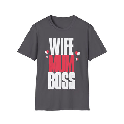 Womens Wife Mum Boss Mothers Day Mom Tshirt