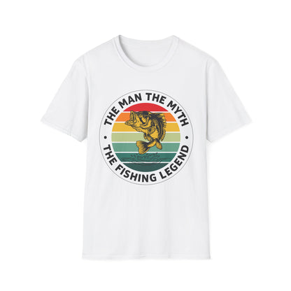 Mens Dad Man The Myth The Fishing Legend Fisherman Vintage Bass Fishing T-Shirt