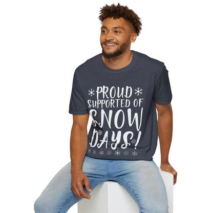 Proud Supporter Of Snow Days Vintage Christmas Holiday Funny Xmas T-Shirt For Men Women T-Shirt