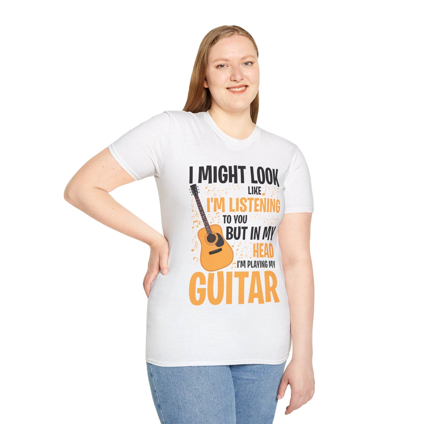 I Might Look Like I'm Listening To You Funny Guitar Music Sarcastic T-Shirt