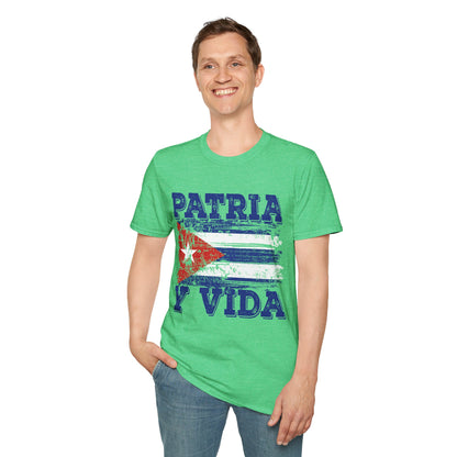 Cuba Patria y Vida Flag Distressed Vintage Cuban Flag T-Shirt For Men Women