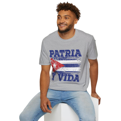 Cuba Patria y Vida Flag Distressed Vintage Cuban Flag T-Shirt For Men Women