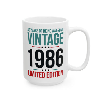 40 Year Old Gifts Vintage 1986 40 Years Awesome 40th Birthday Coffee Mug