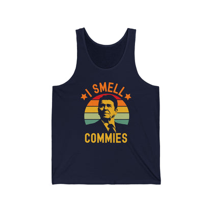 Funny Ronald Reagan I Smell Commies Political Humor Reagan President Tank Top for Men Women