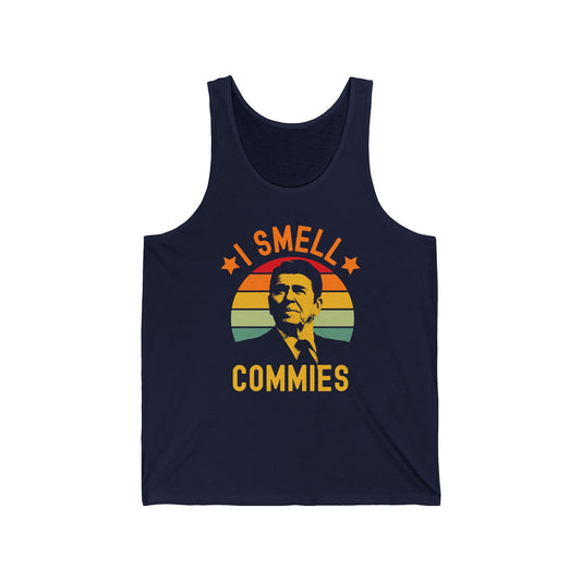 Funny Ronald Reagan I Smell Commies Political Humor Reagan President Tank Top for Men Women