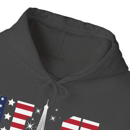 USA Eiffel Tower 2024 Summer Sports Patriotic Supporter Hoodie For Men Women Hoodie