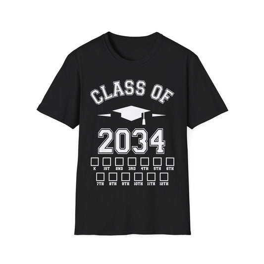 Funny Class of 2034 Checklist Grow with Me Kindergarten First Day Graduation