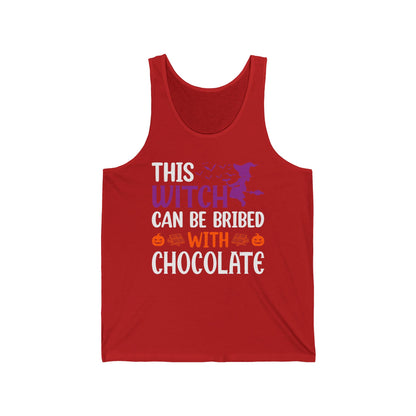 Funny Halloween This Witch Can Be Bribed With Chocolate Lovers Halloween Party Tank Top Girls Women