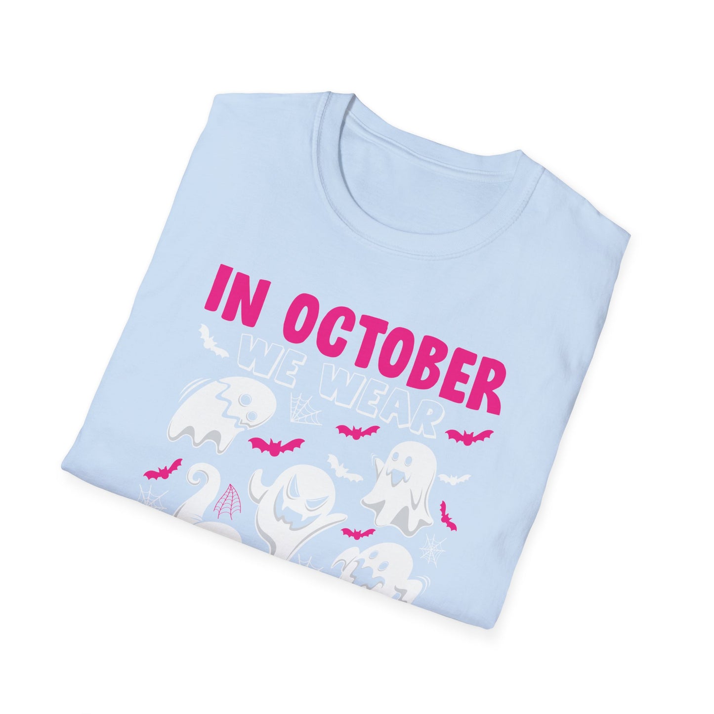 Groovy Wear Pink Breast Cancer Warrior Cute Ghost Halloween T-Shirt