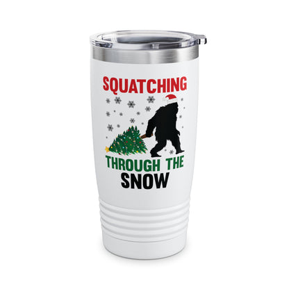 Squatching Through The Snow Funny Bigfoot Christmas Sasquatch Tumbler