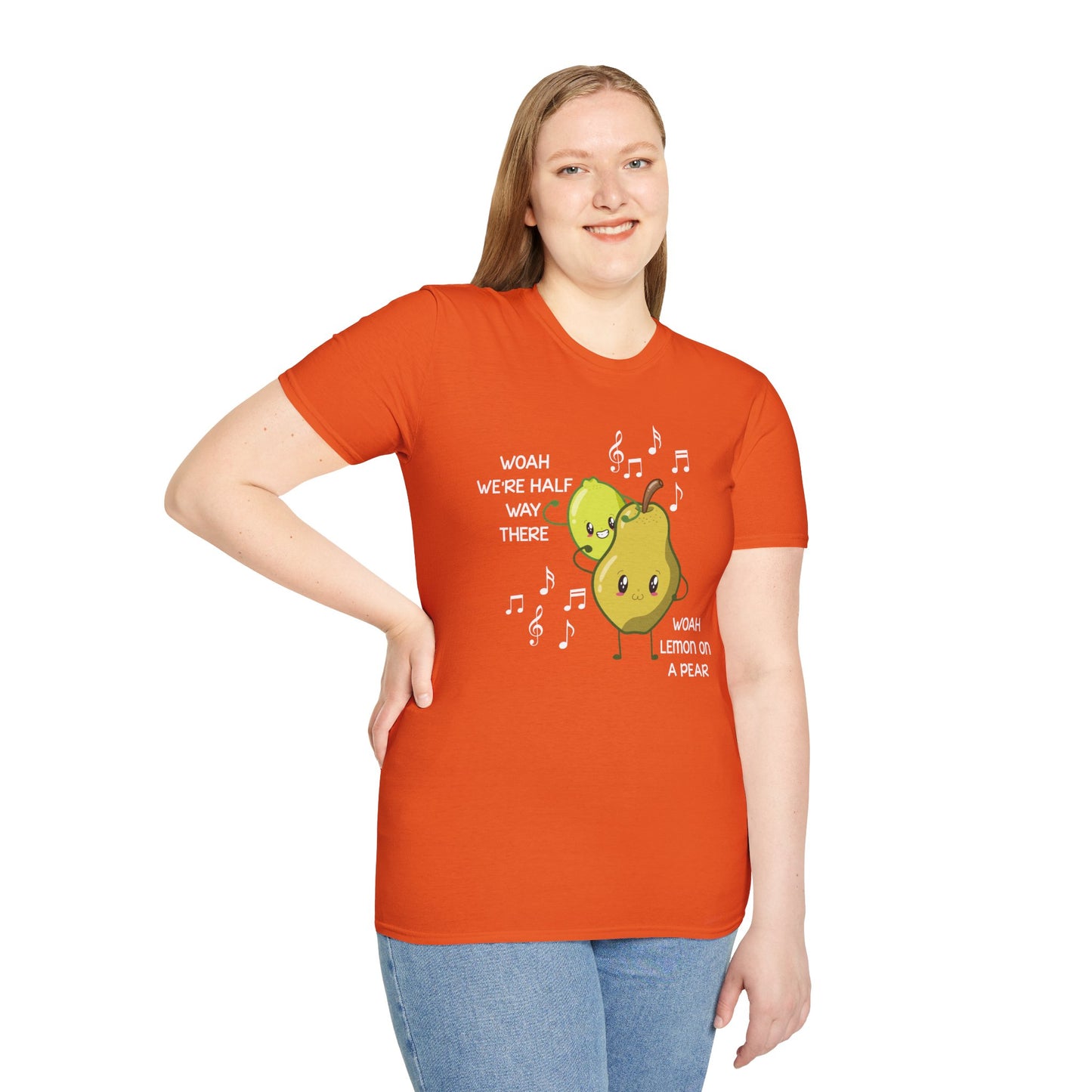 Funny Woah Lemon On A Pear Meme Unisex Softstyle T-Shirt for Teacher Foodie Travelers
