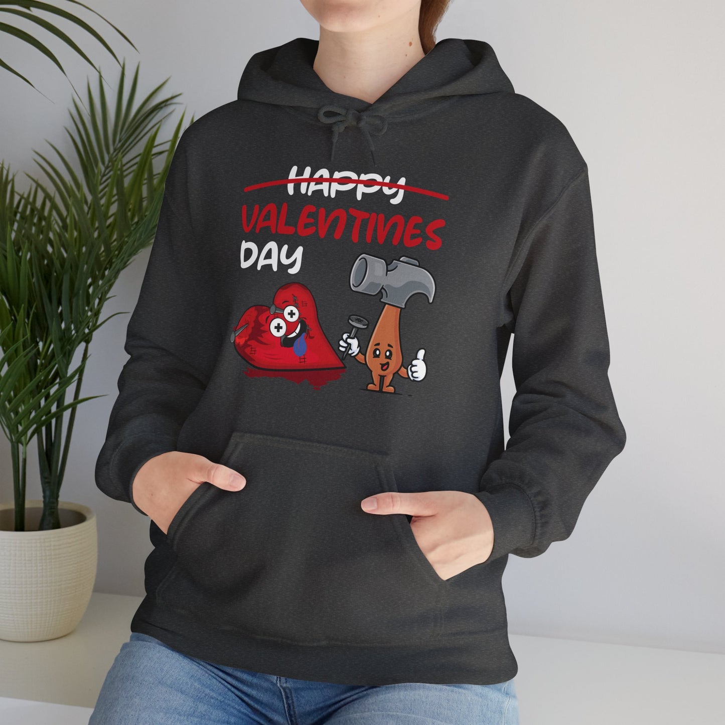 Funny Anti Valentines Day Gift Carpentor Cupid Heart Hammer Nails Hoodie For Men Women Hoodie