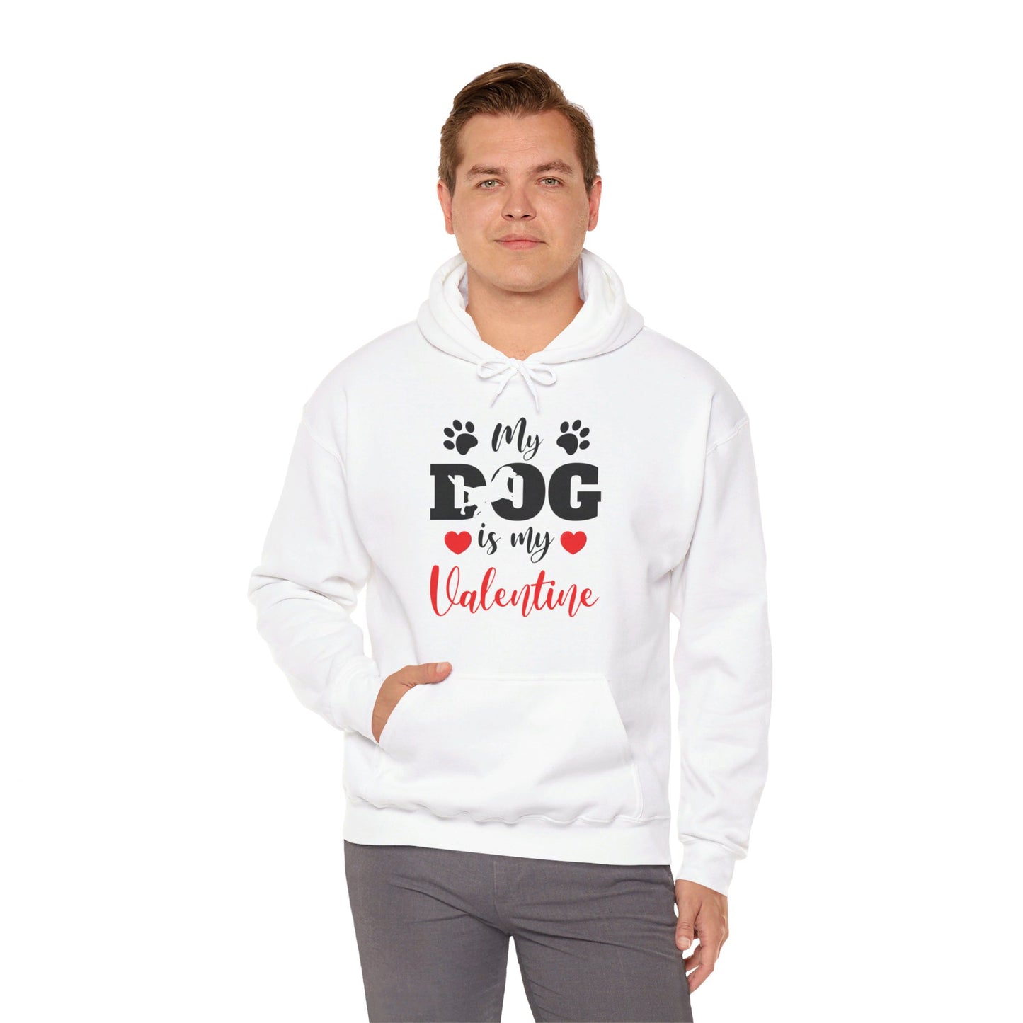 Funny My Dog is My Valentine Dog Lovers Hoodie For Men Women Hoodie