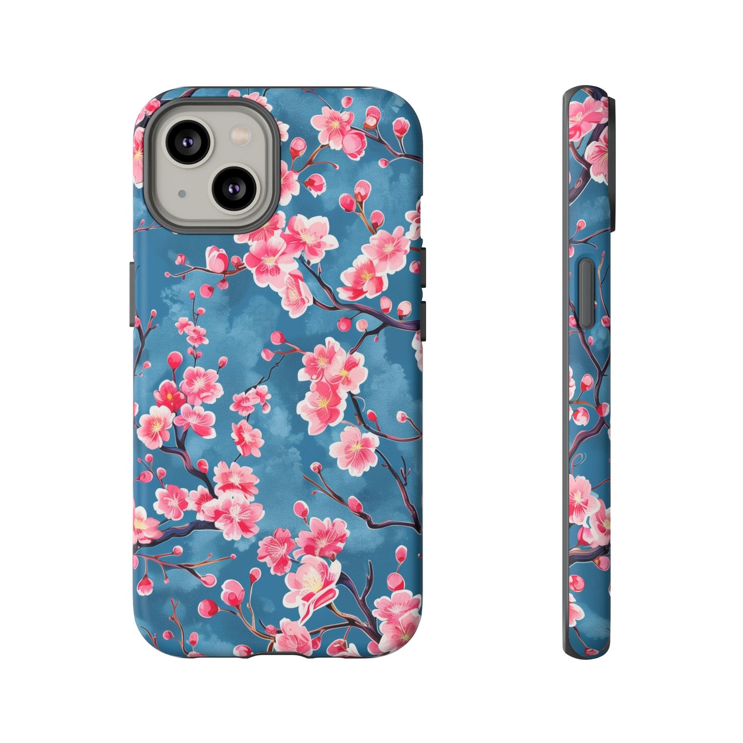 Sakura Blossoms Vibrant Colored iPhone 13 14 15 16 Pro Max Plus Case Wireless Charging Compatible Tough Cases Protection, Magnetic Phone Case for iPhone Classic Series