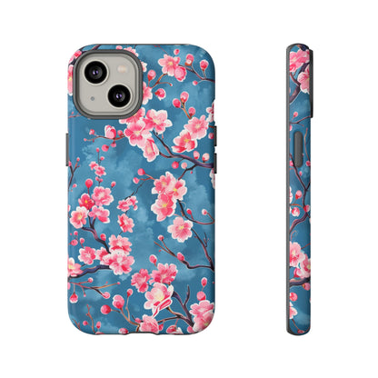 Sakura Blossoms Vibrant Colored iPhone 13 14 15 16 Pro Max Plus Case Wireless Charging Compatible Tough Cases Protection, Magnetic Phone Case for iPhone Classic Series