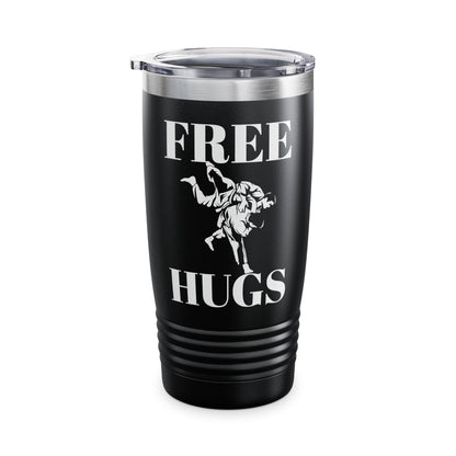 Funny Wrestling Wrestler Free Hugs Humor Tumbler Men Women