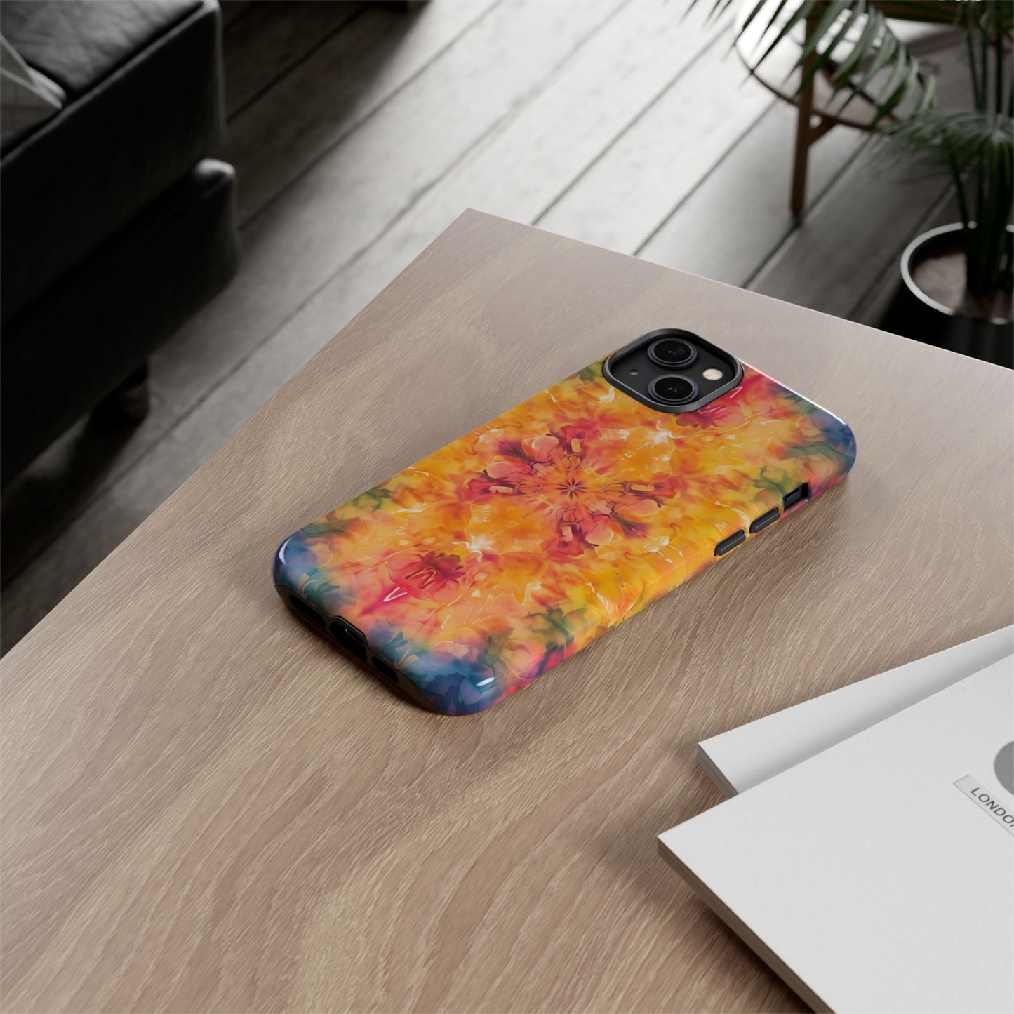 Tie-Dye Dream Pattern iPhone 13 14 15 16 Pro Max Plus Case Wireless Charging Compatible Tough Cases Protection, Magnetic Phone Case for iPhone Classic Series