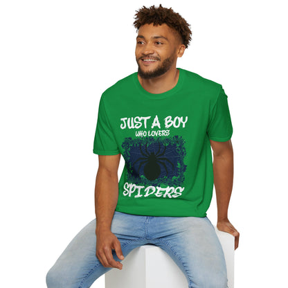 Just A Boy Who Loves Spiders Retro Spider Lover T-Shirt For Men Kids T-Shirt