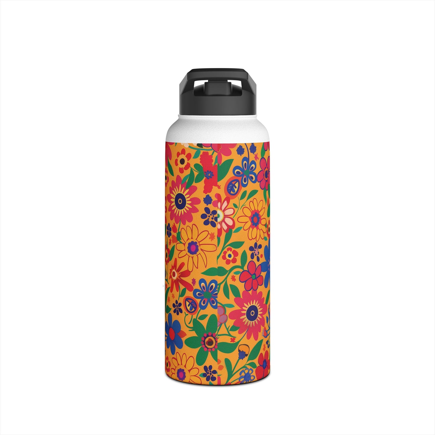 Fiesta Fiesta Vibrant Pattern Stainless Steel Water Bottle with Twist-on Lid and Double-Wall Vacuum Insulation