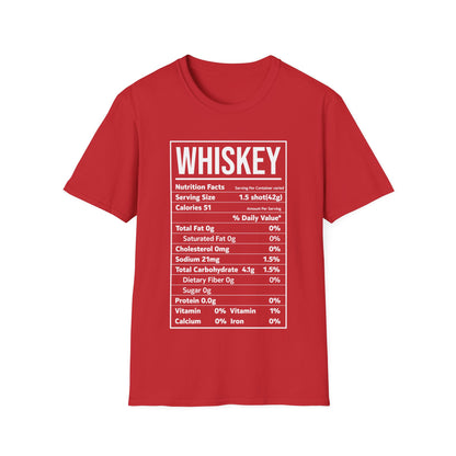 Whiskey Nutrition Facts Funny Family Matching Thanksgiving Christmas Drinking T-Shirt For Men Women