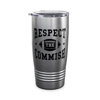 Funny Respect The Commish Fantasy Football Champ mug Best Ever Commish Tumbler Men Women