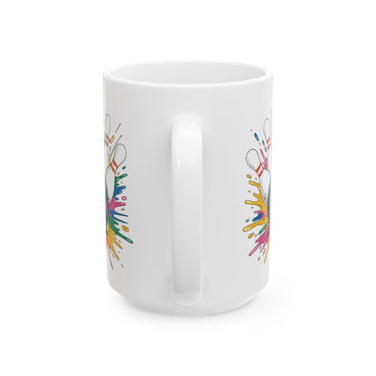 Bowling Game Day Colorful Bowling Paint Splatter Splash Coffee Mug For Men Women