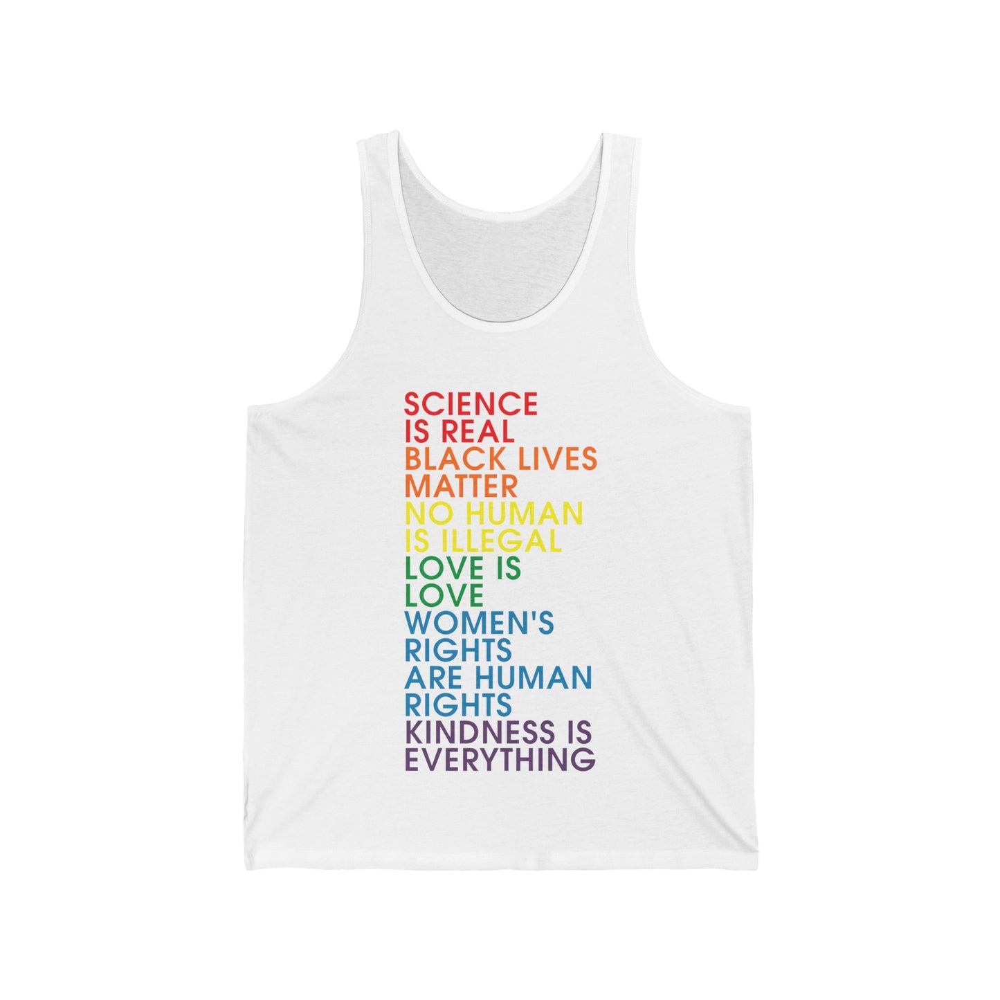 Science is Real Black Lives Matter Justice Equality Love Woman Rights Tee Tank Tops For Men Women