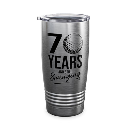 70 Years And Still Swinging 70th Birthday Funny Golf Club Ringneck Tumbler For Men Women Golfer