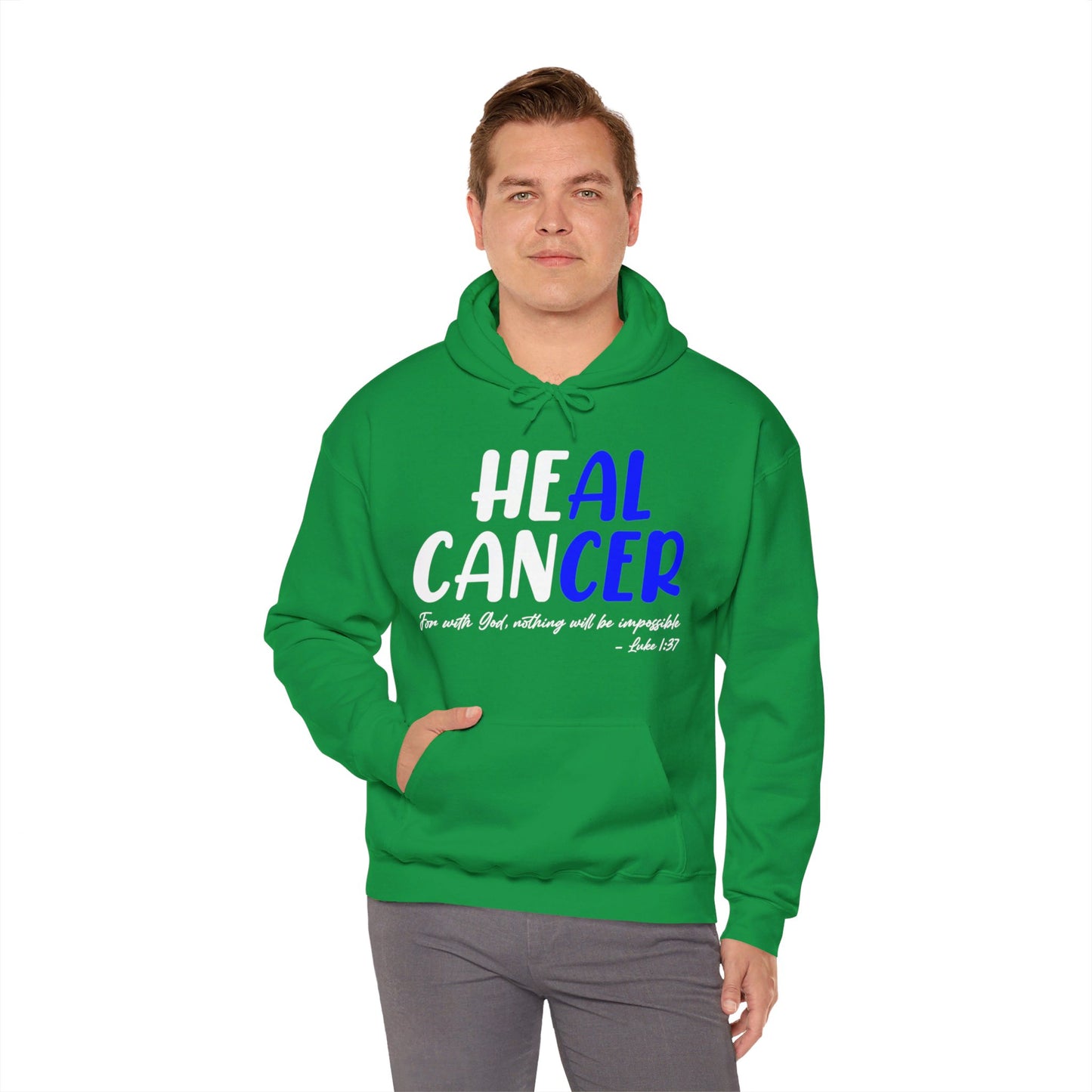 Colon Cancer Faith Bible Verse CRC Awareness Support Heal Family Hoodie For Men Women