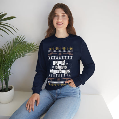 Funny Inspired G T A Gaming Gamers Ugly Christmas Sweater Jumper Xmas Sweatshirt