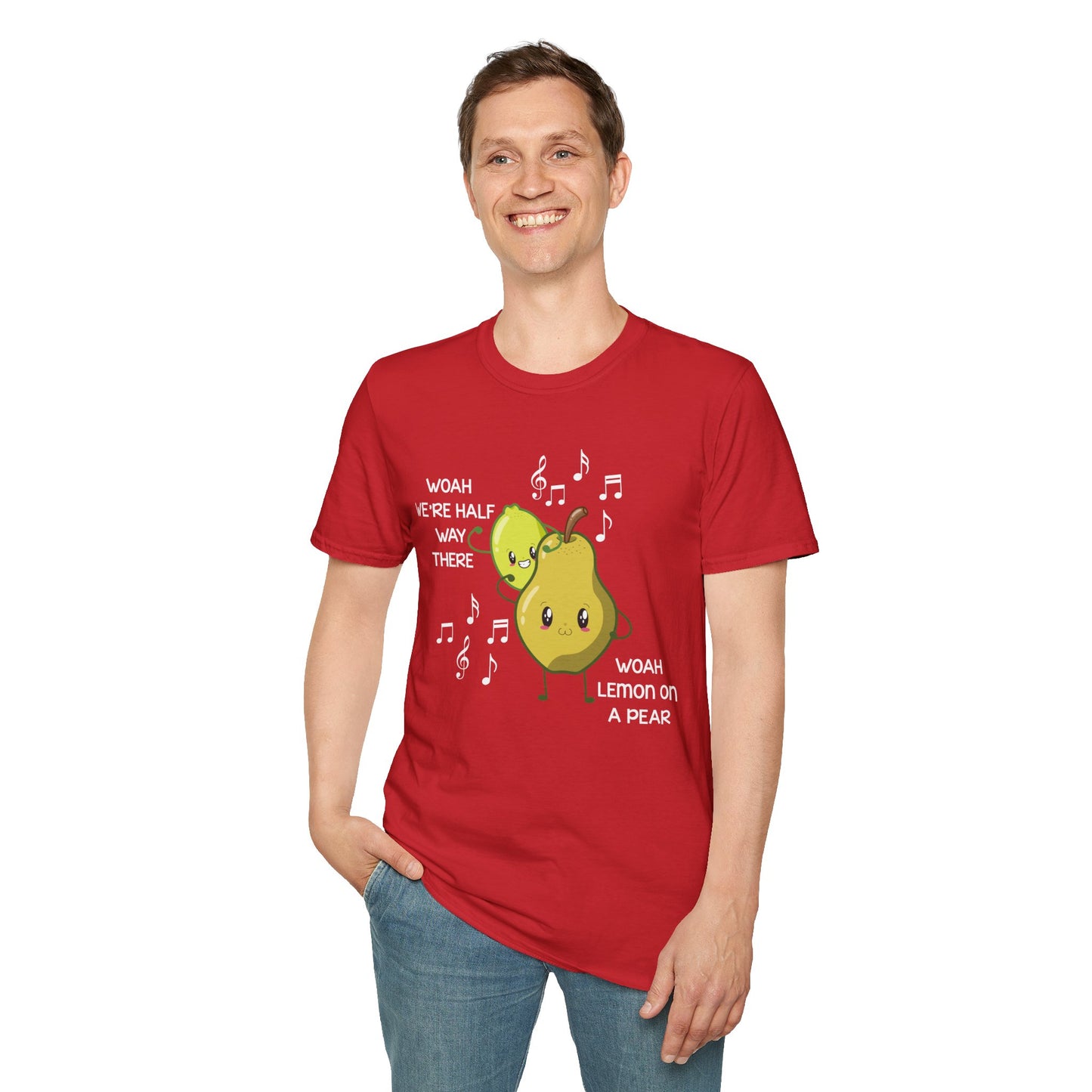 Funny Woah Lemon On A Pear Meme Unisex Softstyle T-Shirt for Teacher Foodie Travelers